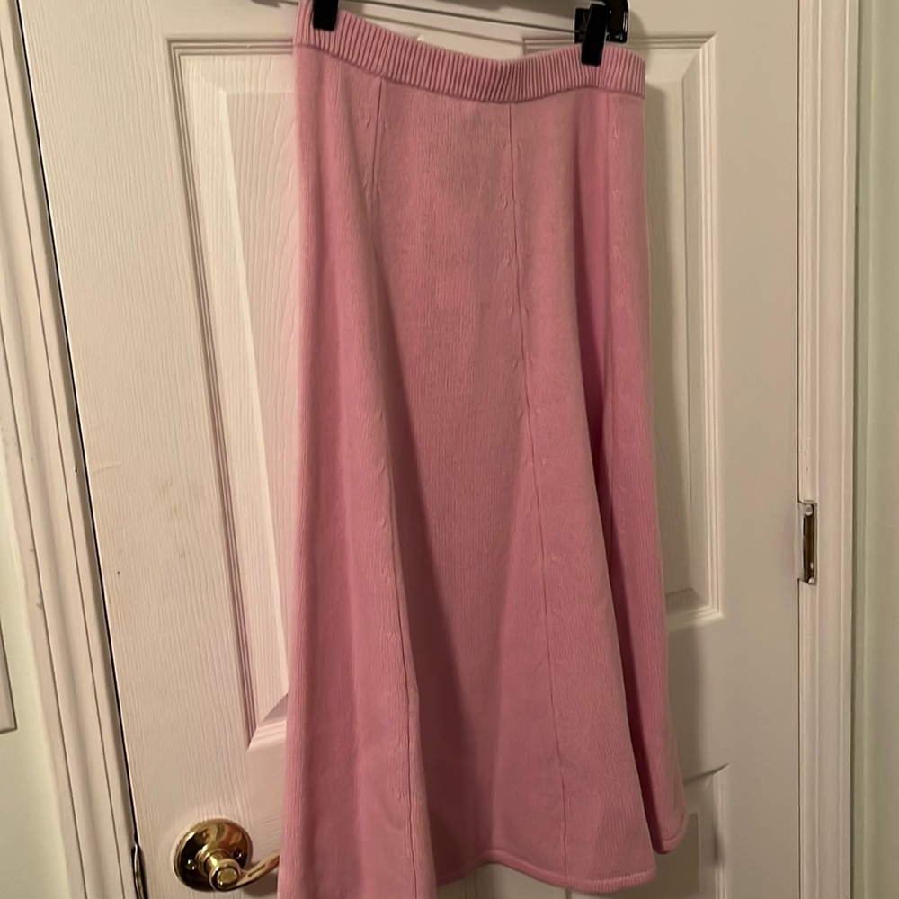 NWT LoveShackFancy Pink Knit A-Line Skirt
